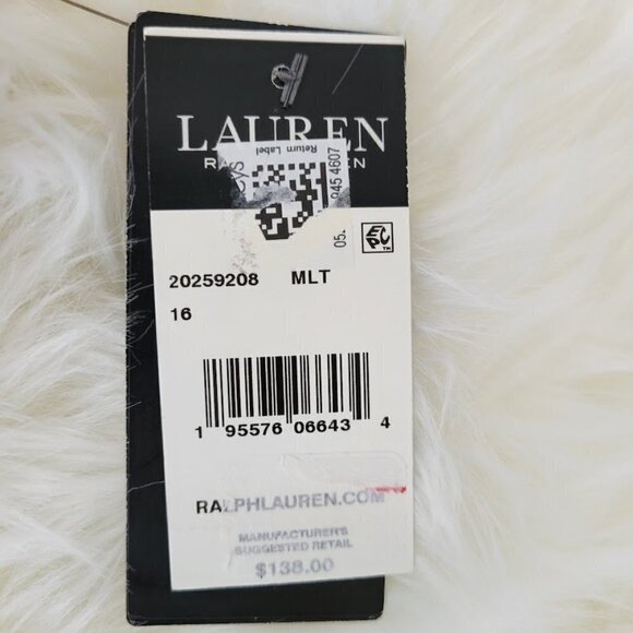 NWT Ralph Lauren Keyhole Halter Leaf Print One Piece Swimsuit Size 16 - Picture 9 of 12
